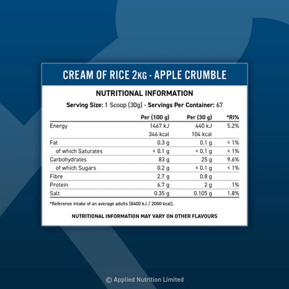 Crême de riz Applied Nutrition 1 Kg