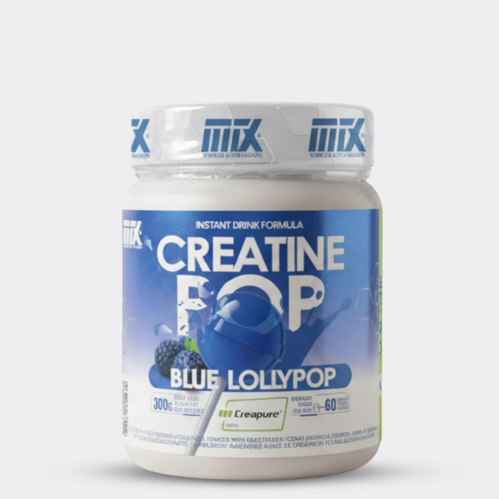 CREATINE BLUE Lolly Pop™ Creapure® Myrtille Cerise & Fraise au Lait